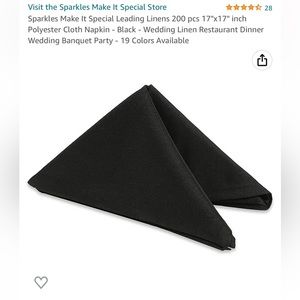 400 Black cloth napkins. Used once for wedding.
